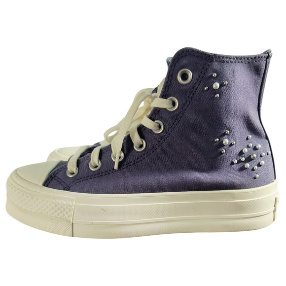 Converse Chuck Taylor All Star Lift Platform Sneakers Wmn's Sz 6.5 Purple Beaded - Picture 8 of 16